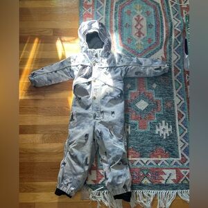 (Used) Molo Outerwear Girls Snowsuit - Silver Horses